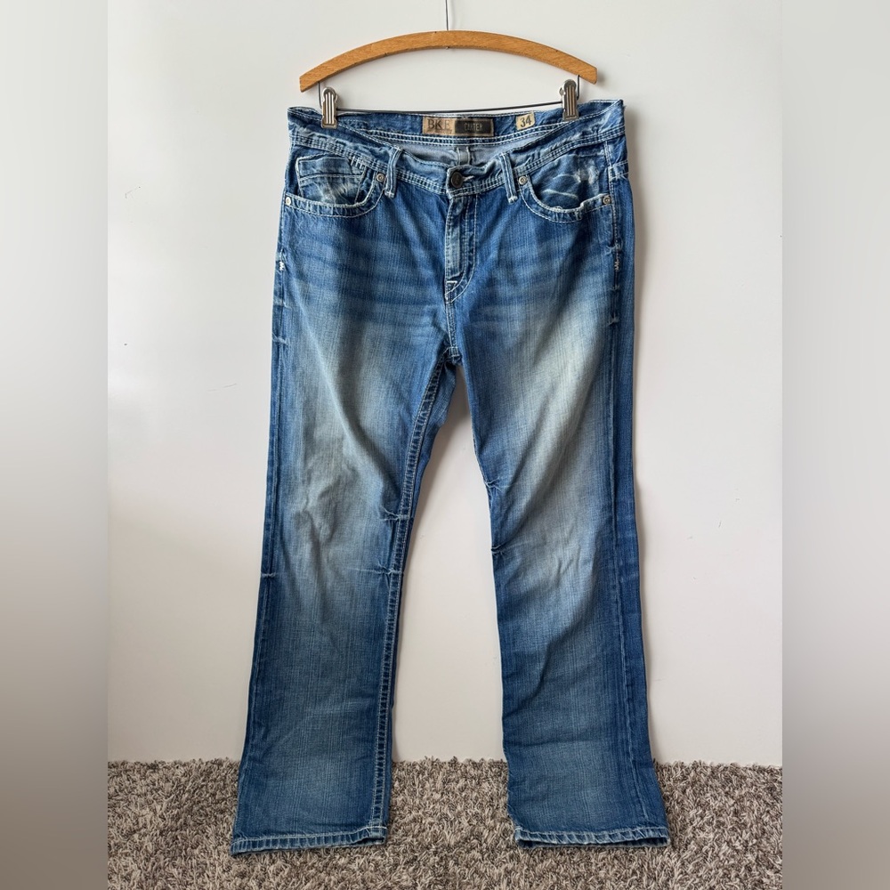 BKE Blue Bootcut Jeans with Vintage Fading